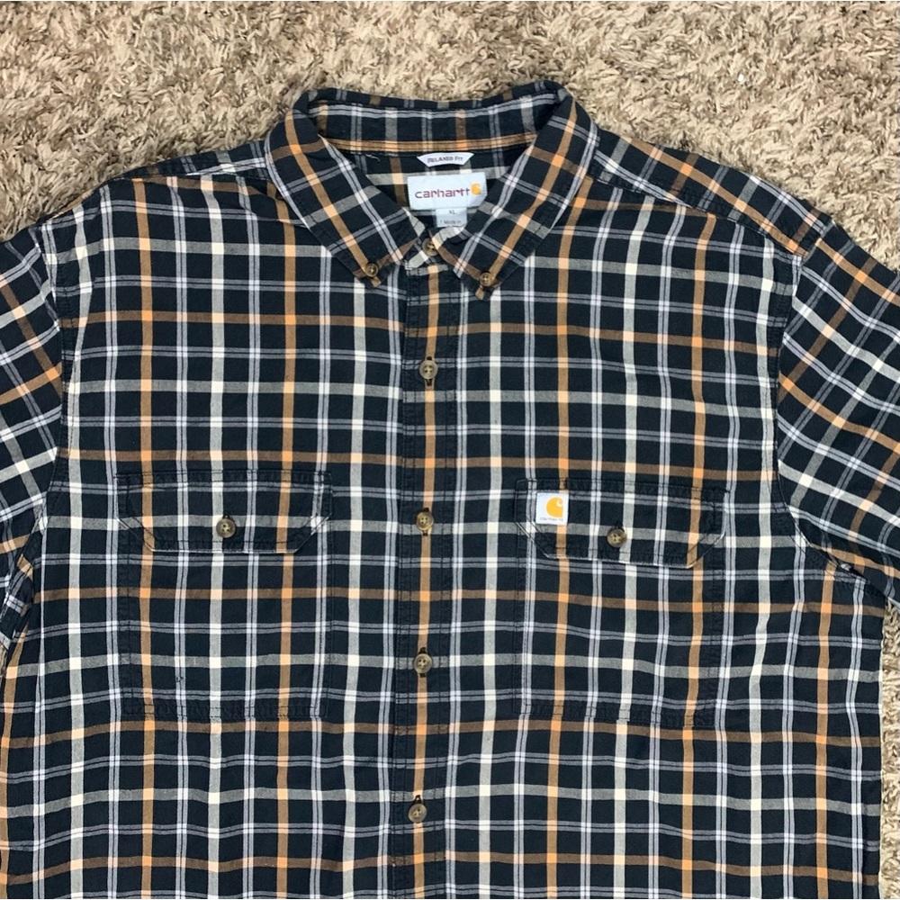 Carhartt Workwear Button up Collar Pocket Logo Shirt Mens Sz: XL Hiking Outdoors